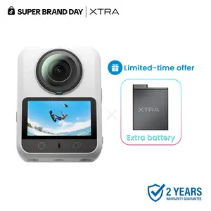 Xtra 360, 360 Camera, 8K Panoramic Video, 1-Inch Sensor Equivalent, 100MP High Resolution, Waterproof Action Camera, 105GB Built-in Storage, Bullet Time, Broad Compatibility, Vlog