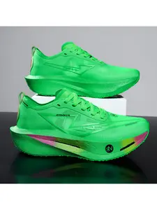 1 Pair Plus-size Unisex Couple Mesh Pro Racing Running Shoes Athletic Shoes | High Energy Rebound, Full Wrap Support, Breathable & Cool | For Long Jump, Sprint, Middle & Long-distance Training & Competitions