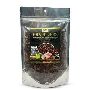 Fresh Chapulines Enchilados Adobo Spicy Flavor From Oaxaca, 3.5 oz (100 g) | All-Natural Spicy Toasted Grasshoppers with Lime, Sea Salt, and Garlic (Not Dehydrated) Healthy Mexican Snack from the State of Oaxaca