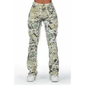 Zariyah Tree Camo Stacked Flare Jean