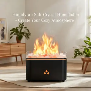 Crystal Salt Stone Aromatherapy Diffuser Upgraded 6 Flame Colors Noiseless Essential Oil Diffuser for Home Office Yoga with Auto-Off Protection Valentine's