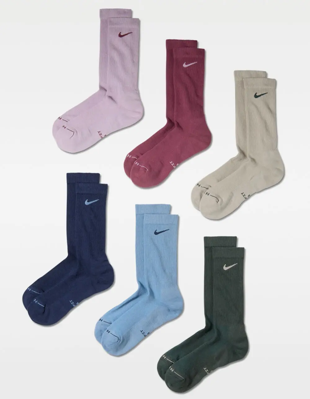 NIKE Everyday Elevated 6 Pack Mens Crew Socks