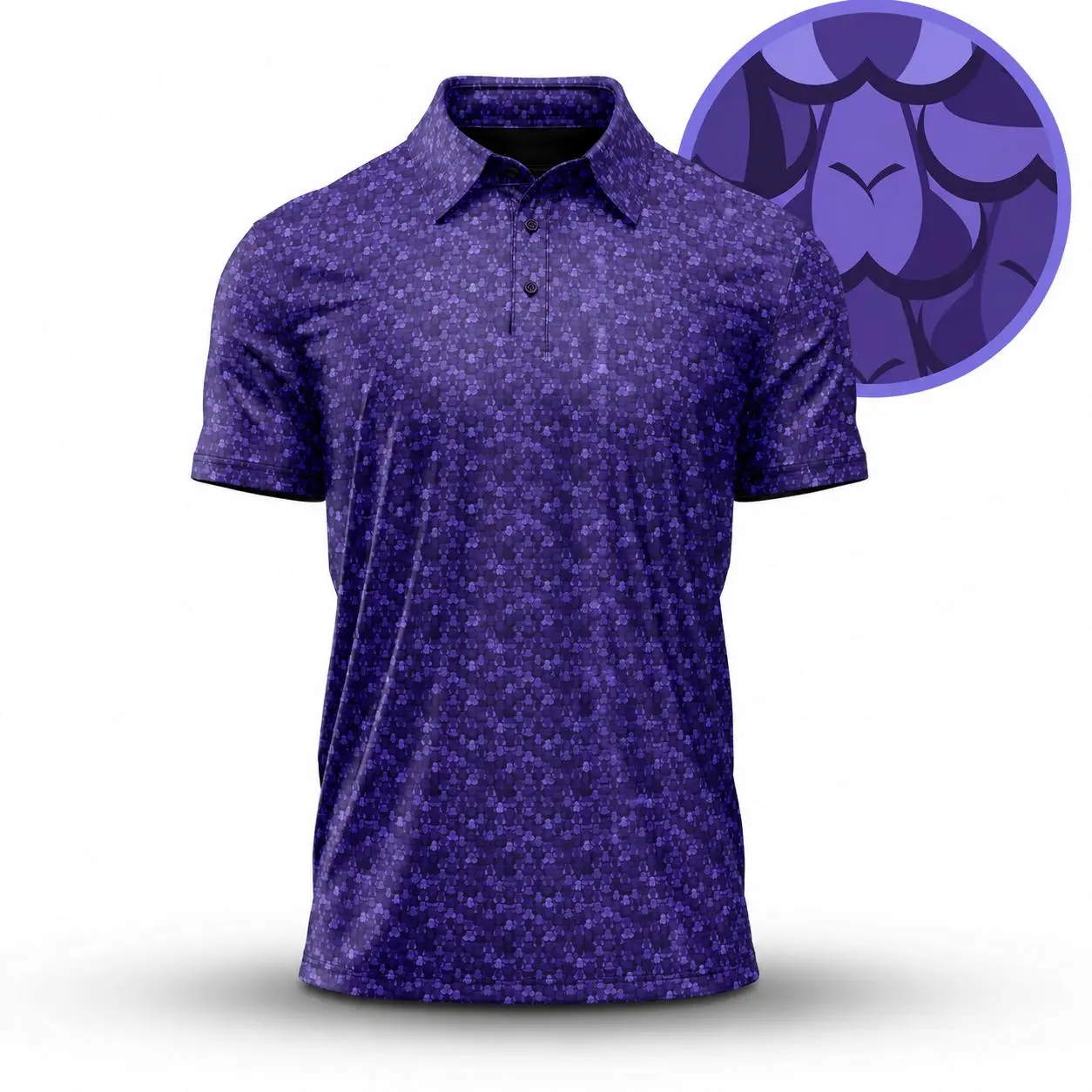 Men's Bogey Bros Purple Texture Golf Polo for Stylish Weekend Play Made in USA