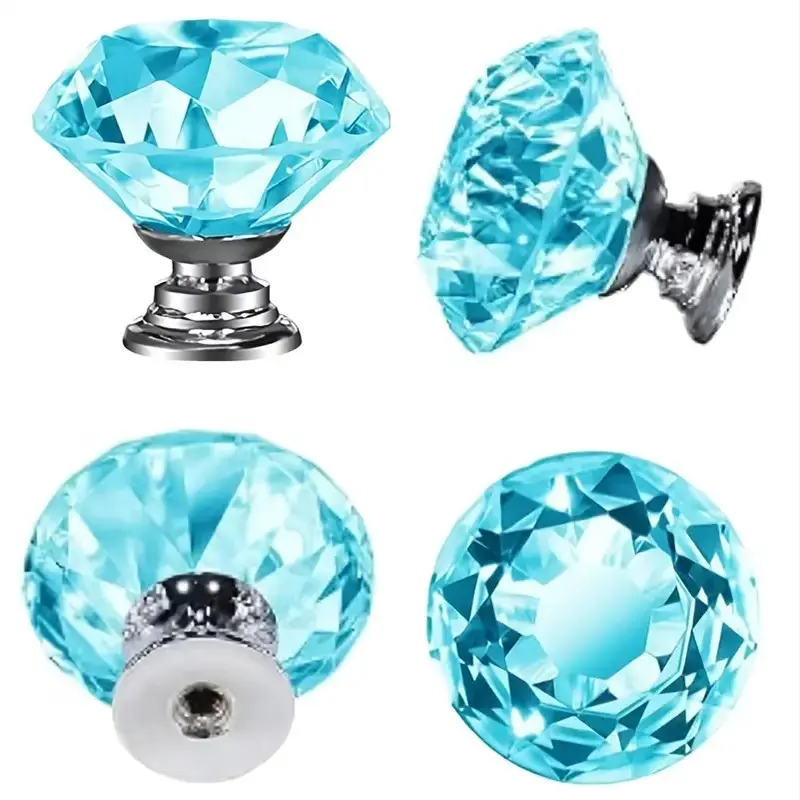 10pcs Crystal Drawer Pulls, Elegant Simple Fashion Handles for Wardrobe Door, Kitchen Cabinet Door, Wine Rack Door, Makeup Table, Door Hardware