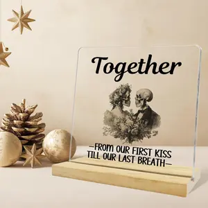 Romantic Gothic Gift for Couples, Acrylic Desktop Sign, Perfect Present for Wife Husband, Unique Valentine's Day Idea, Acrylic Photo Plaque