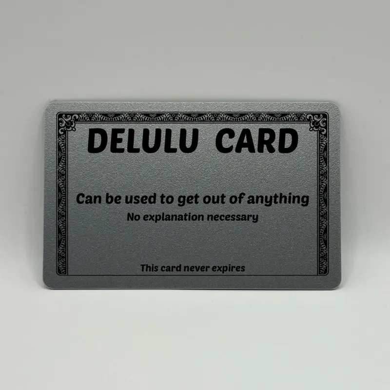 Plastic Delulu Excuse Card for your wallet