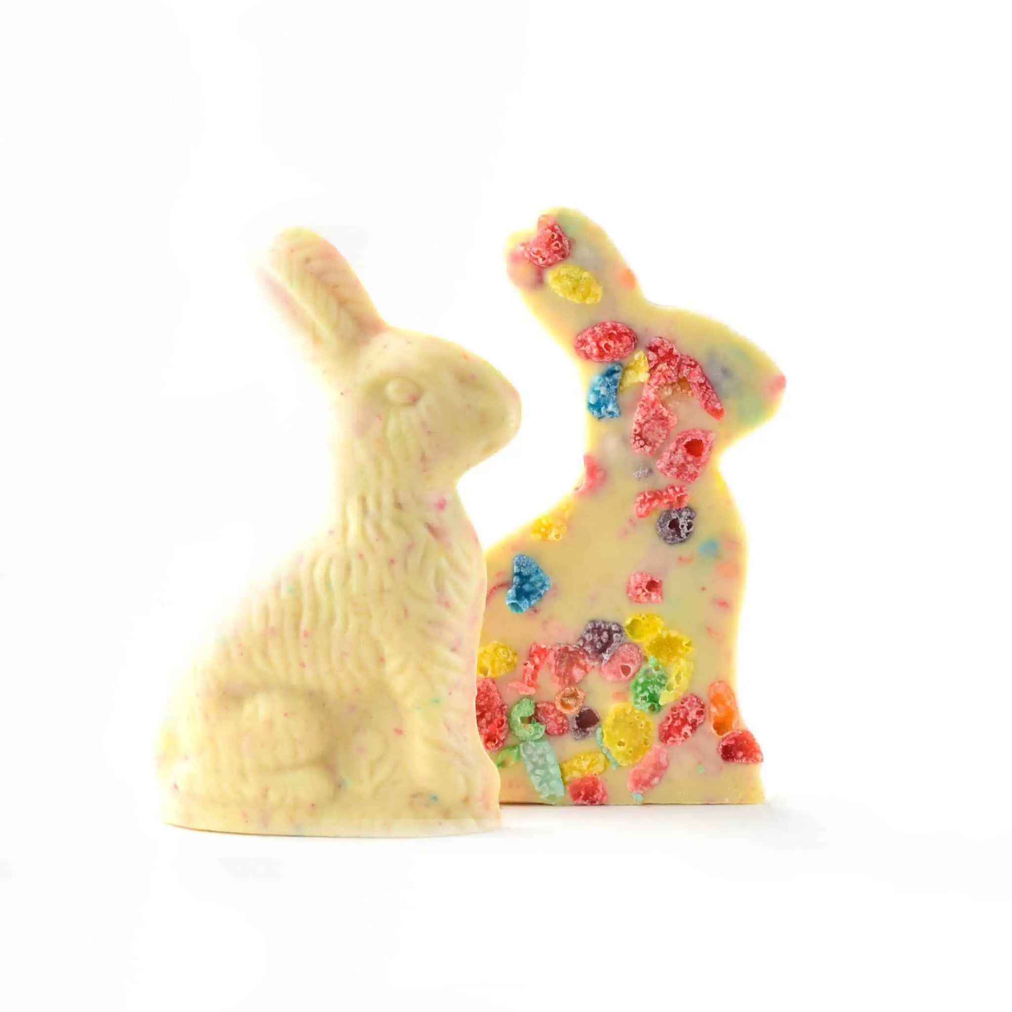White Chocolate and Fruity Pebbles Crunchy Bunny | Lulubee Artisinal Chocolates