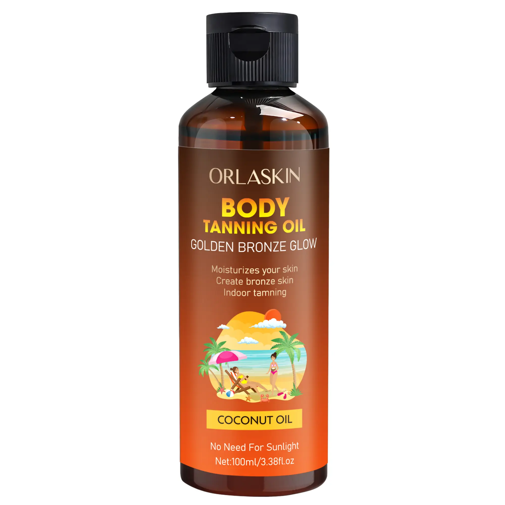 【ORLASKIN】 Tanning Oil - Liquid Gold Shine, Sunless, Bronzing Oil, Self Tanner for Body, Hydrating, Shimmer Body Oil, Streak Free Tanning Glow, Poolside Glow, No sticky residue, Streak-free tan
