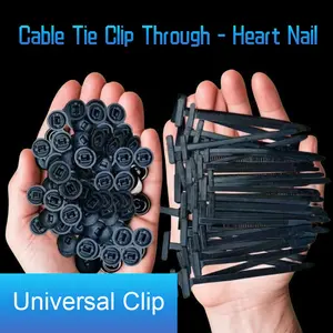 100 Nylon Universal Zip Ties with Clamps, Nylon Tie Fixing Base, Windproof & Taut-Resistant, Corrosion-Resistant, Suitable for Automotive Use / Home / Daily Use / Vehicle Maintenance / Industrial Cable Management, Bulk Durable Plastic Zip Tie Tool Set