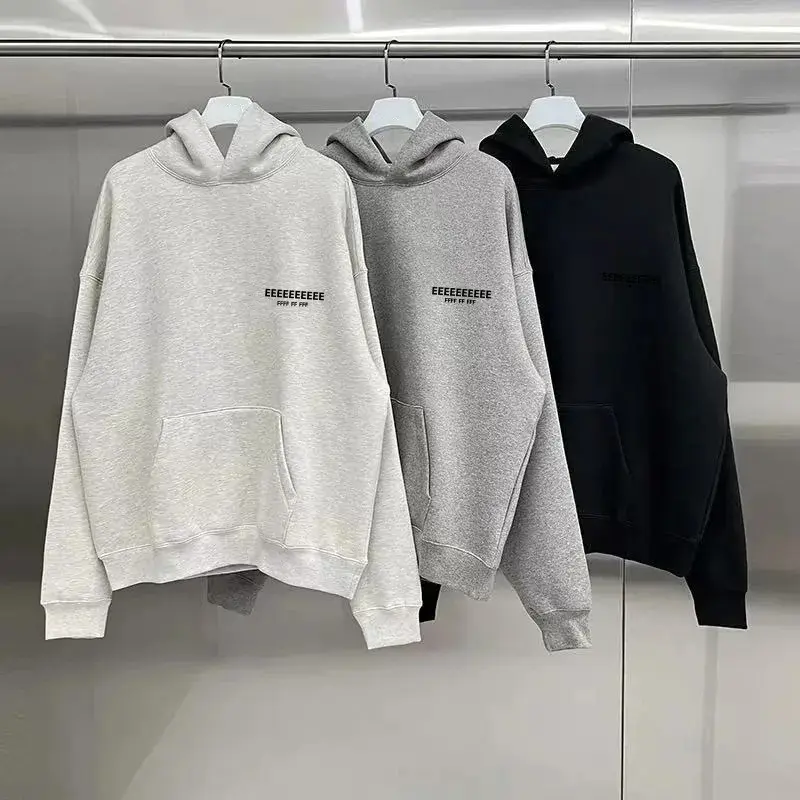 FW22 Trendy Brand Men's Hoodies Classic Design Front and Rear Double Row Plush Letter Hoodie High Street Couple Hoodie Pants Set