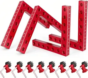 90 Degree Right Angle Corner Clamp, 4 Pack 5.5 Inch Aluminum Alloy Woodworking Positioning Clamping Square Tool with Storage Box, Carpenter Locating Clamp for Picture Frames Boxes Cabinets Drawers, Practical Gifts for Men Dad