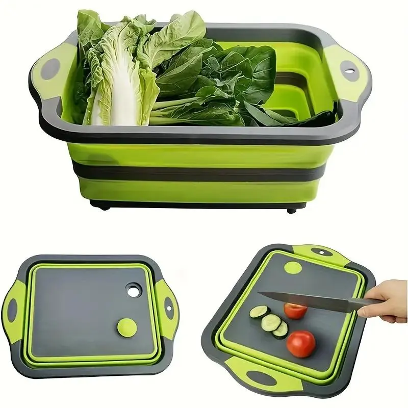 Portable Cutting Board with Built-in Sink & Storage, 1 Count Durable Chopping Board with Handle, Kitchenware Kitchen Accessories for Outdoor Camping, Travel, and Home Use