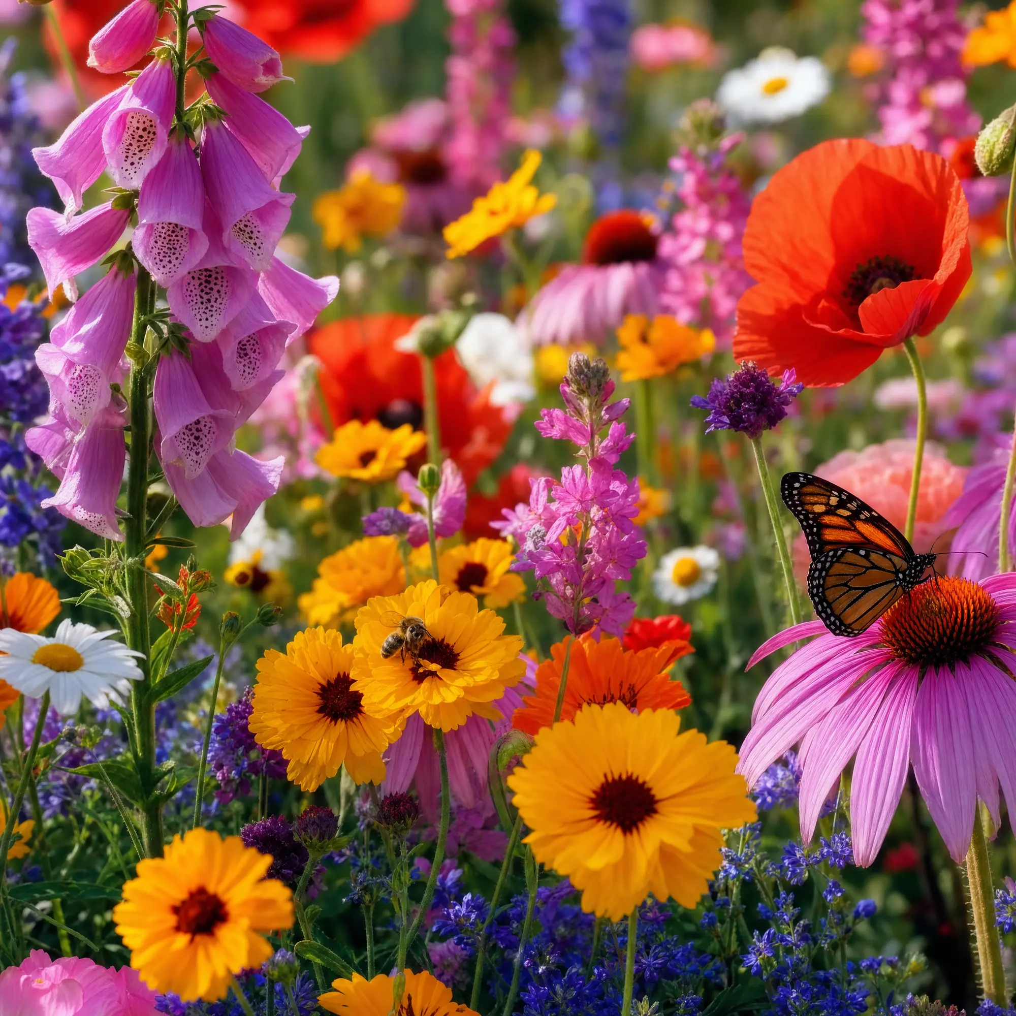 90,000+ Wildflower Seeds Mix, 25 Colorful Flower Varieties for Outdoor Gardens, Large Bulk Seed Pack, Cold and Drought Tolerant, Easy-Grow Flowers for Spring, Summer and Fall