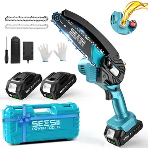 Mini Chainsaw Cordless 4/6 inch , SeeSii Handheld Electric Power Chain Saw with Battery for Tree Trimming Wood Cutting, Best Gifts for Father, Dad, Husband, Men CS600 #TikTokShopBlackFriday
