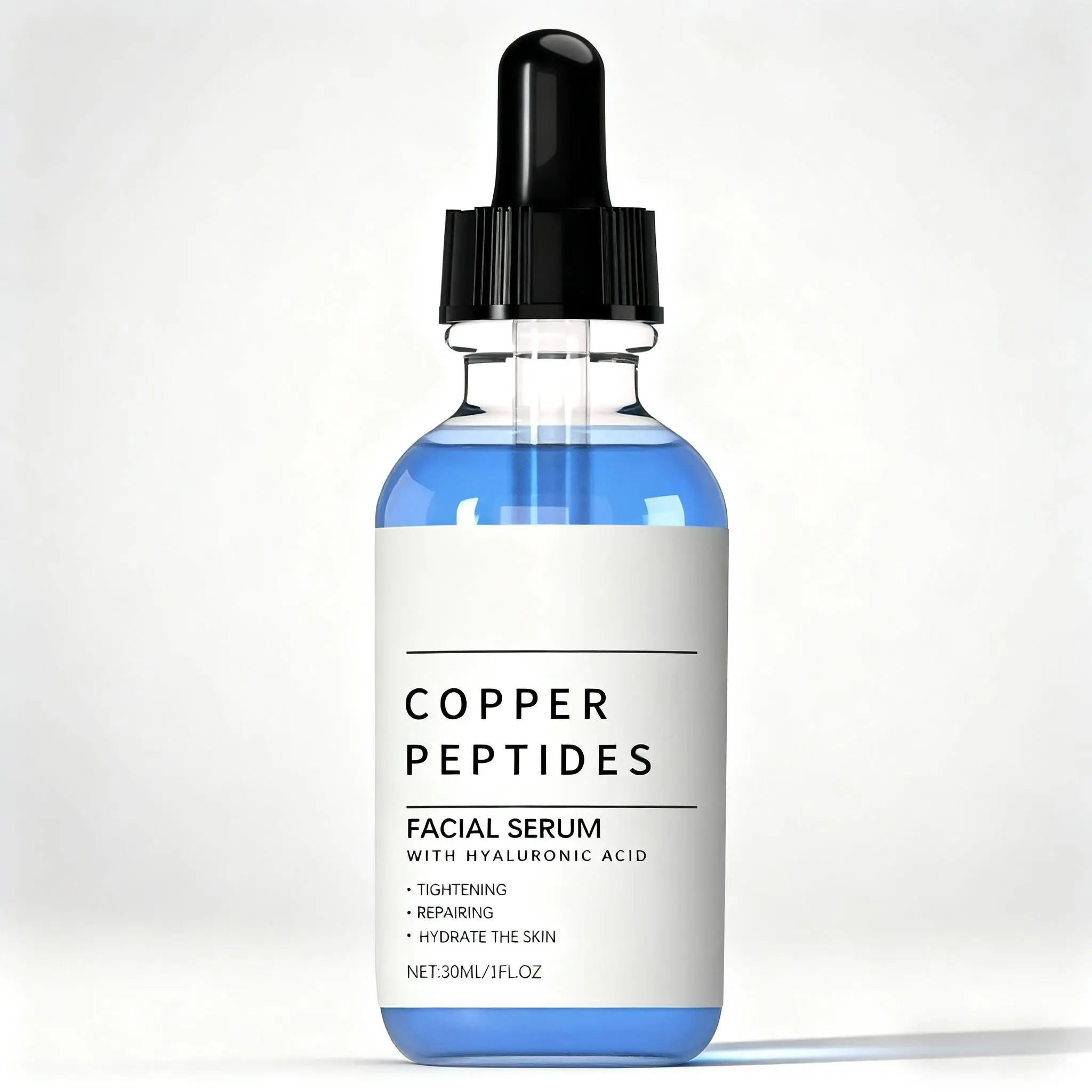 Copper Peptide Facial Hydrating Essence Serums, Contains Hyaluronic Acid, 30ML, Hydrate, Moisturizes, Tightens, Brightens, Anti Wrinkle Serum, Face Lift Serum, Brightening Hydrating Serum, Suitable for All Skin Types, Anti Aging