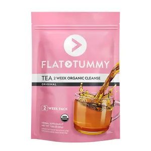 Organic Tea for Natural Bloat Relief - 14 Day Flat Tummy Tea 2-Step with Gluten-Free, Vegan-Friendly Ingredients, Supports Digestive Health