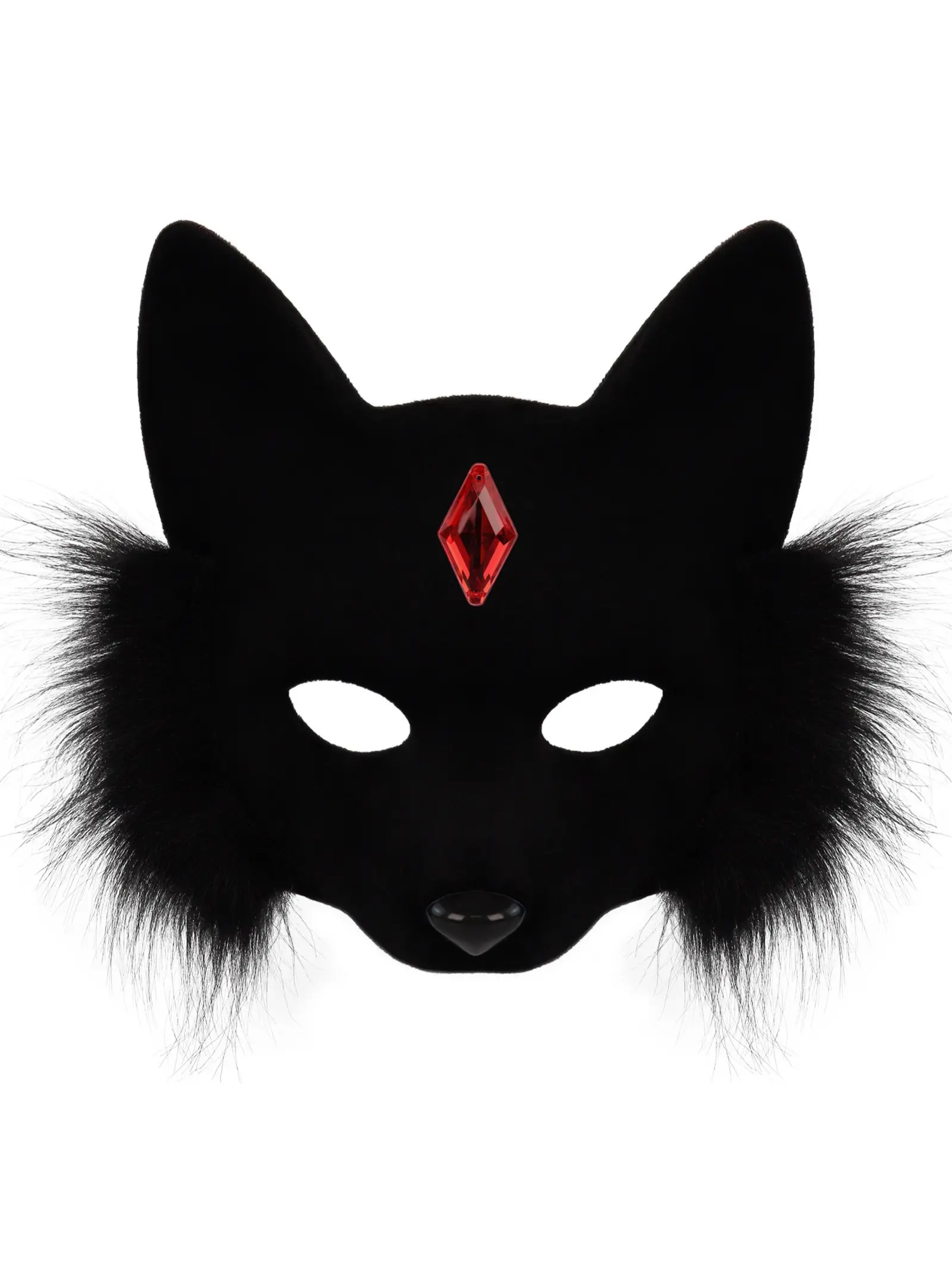 Halloween Animal Mask Party Half-Face Fox Mask, Furry Mask, Cosplay Props Couple Masks, Costume Accessories, Party Accessory for All Seasons, Fun Dress-Up Gear, Party Supplies