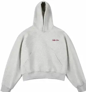 Aelfric Eden Script Cropped Hoodie Boxy Silhouette Classic Hooded Design Ribbed Cuffs & Hem Soft Fabric Minimalist Streetwear Unisex Top