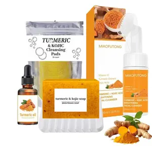 Turmeric Soap & Essential Oil Set,Including 1 Counts Turmeric Soap &1 Counts Essential Oil & 1 CountsSoap Saver, Daily Skin Care Set forMen & Women summervibes