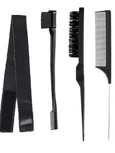 4-Piece Wigs Styling Set, Highlighted Wig Extensions, Tools Comb + Elastic Hairband, All-Season Use, China Origin
