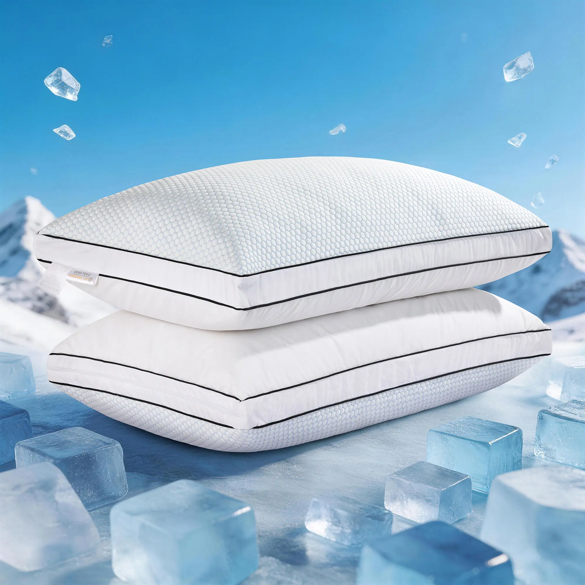 Dual Fill Cooling Pillow | Goose Down + Memory Foam Adjustable Loft Hotel Pillow for All Sleepers Dual Fill Cooling Pillow | Goose Down + Memory Foam Adjustable Loft Hotel Pillow for All Sleepers