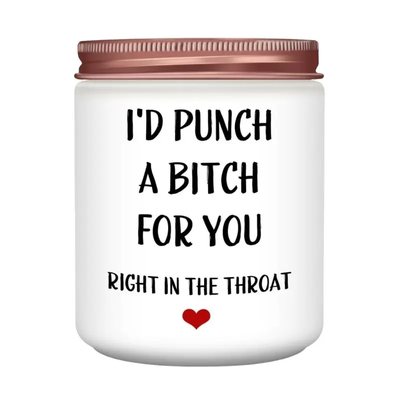 Birthday Gifts for Women,Sister, Friend, Funny Perfect Anniversary, Christmas,Birthday,Valentines Day Gifts Ideas-I'd Punch A B for You Scented Aroma Candles Relaxing Pressure Candles Romantic Candle Gift