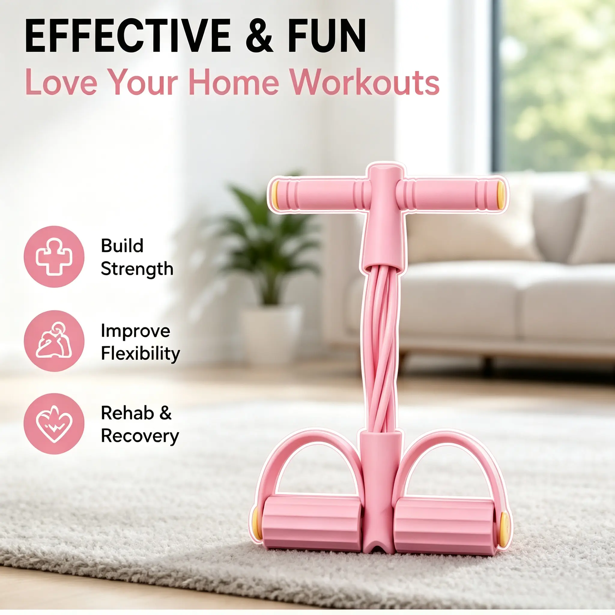 Viral TikTok Foot Pull Resistance Bands with Dual Hand Grips,Multifunctional Home Gym Training Tool,Durable Elastic Tubes Full Body Exercise Device,Mini Travel-Friendly Workout Accessory for Core,Glute,Arm & Leg Daily Movement