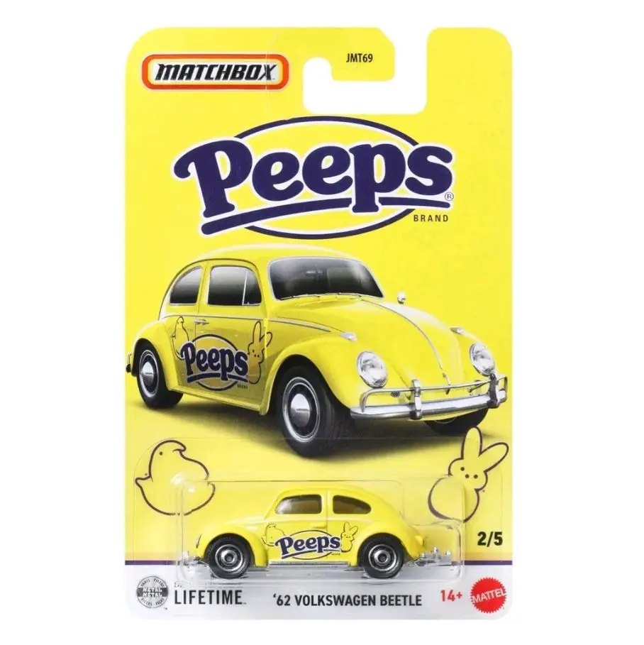 Matchbox 2026 Candy Series 62 Volkswagen Beetle Peeps Diecast Collectible Model Car, Candy-Themed Look for Vintage Car Collectors & Matchbox Series Fans, Model Cars
