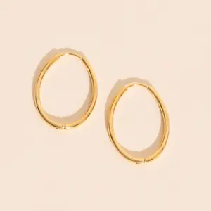 Oval Rounded Huggie Hoop Earrings