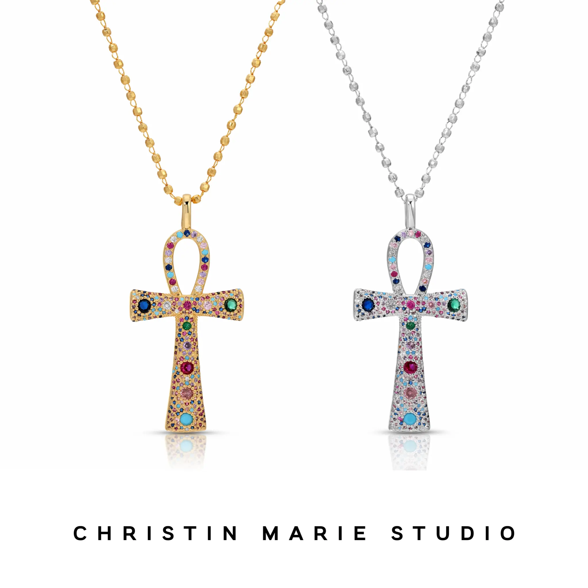 Icy Ankh Necklace (Multicolor)