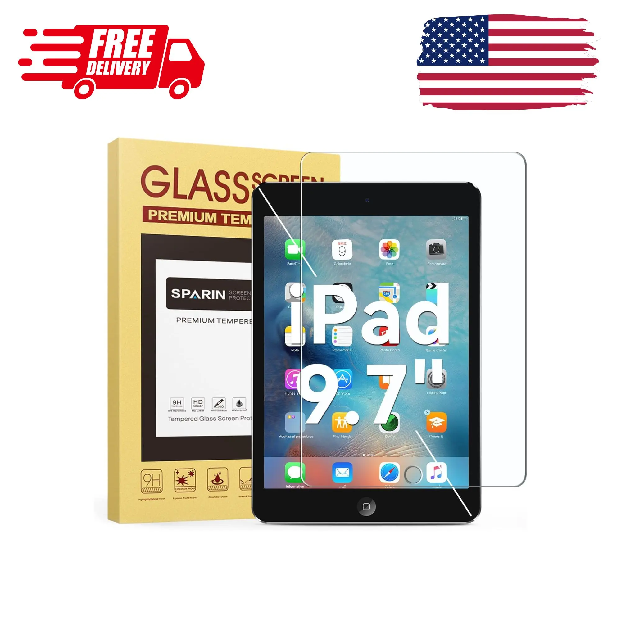 Screen Protector for iPad 6th 5th Generation/iPad Air 2 9.7 inch