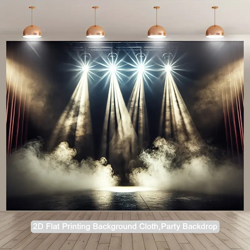 Stage Light Print Tapestry - Concert Spotlight Backdrop, Performance Theme Wall Hanging, Wedding & Outdoors Event Decor for Living Room Bedroom Photography Background