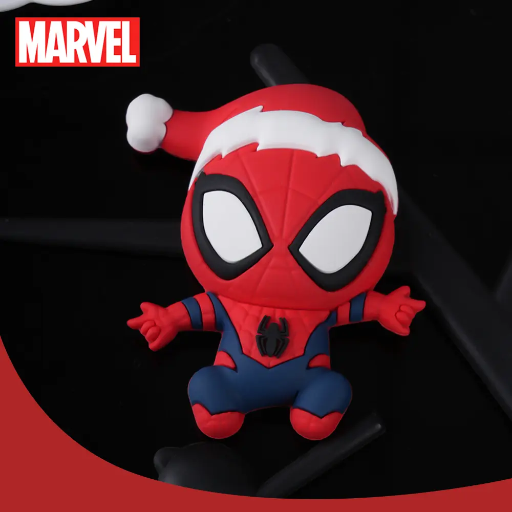 1PC Marvel Officially Licensed Spider-Man Fridge Magnets Christmas Hat 3D Image Superhero Spider-Man Fridge Magnets DIY Fridge Decor Whiteboard Cabinet Magnetic Cute Cartoon Figural Magnets Suitable Offices Kitchens Supplies