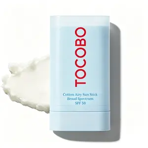 TOCOBO Cotton Airy Facial Sun Stick, Broad Spectrum SPF50, Lightweight Non-Sticky Matte Finish Sun Protection for Face and Body