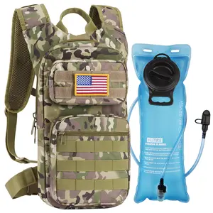 【Holiday Haul Deal】Tactical Molle Hydration Backpack with 3L TPU Water Bladder for Hiking Biking Running and Climbing 9 Pockets 900D Nylon Material BPA Free Outdoor Sports Gear