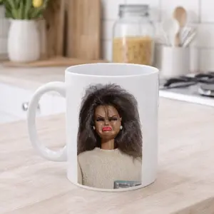 Funny Disgusted Diva Barbie Face Mug Hilarious Coffe Cup Diva Novelty Mugs for Work