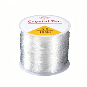 0.8mm 100m Elastic Thread, Transparent Crystal Bracelet Cord, Elastic String For Bracelets, DIY Jewelry Making, High Stretch Beading Wire, Choking Hazard Warning