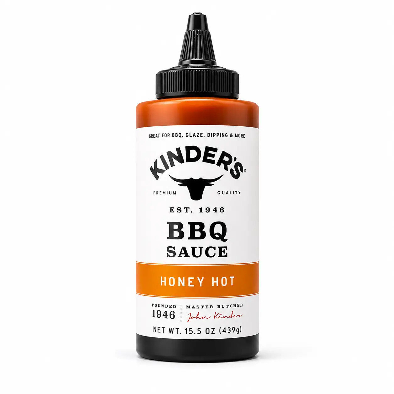 Kinder's Honey Hot BBQ Sauce 15.5 oz - Premium Quality for BBQ Glaze Dipping & More Established 1946