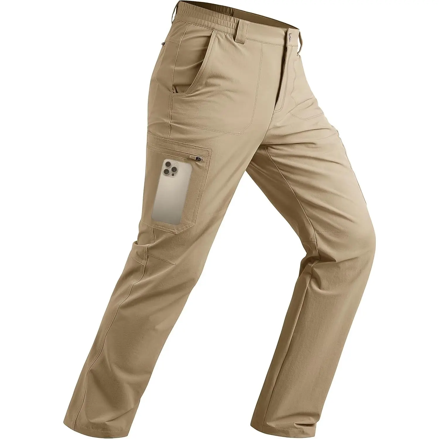 Men's Hiking Pants - Quick Dry, Lightweight, Waterproof, Breathable Plain Menswear Bottoms with Zipper, Pockets & Durable Fabric for Summer Outdoor Fishing Travel