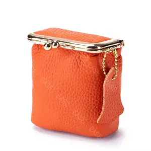 Genuine Leather Mini Lipstick Wallet, Lipstick Case, Multifunctional Women's Convenient Storage Pouch, Bill, Coin, and Change Holder Available in Orange, Gray, and Blue, Gift Organiser Lightweight Accessory