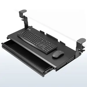 Clamp-on Height Adjustable Keyboard Tray with Drawer