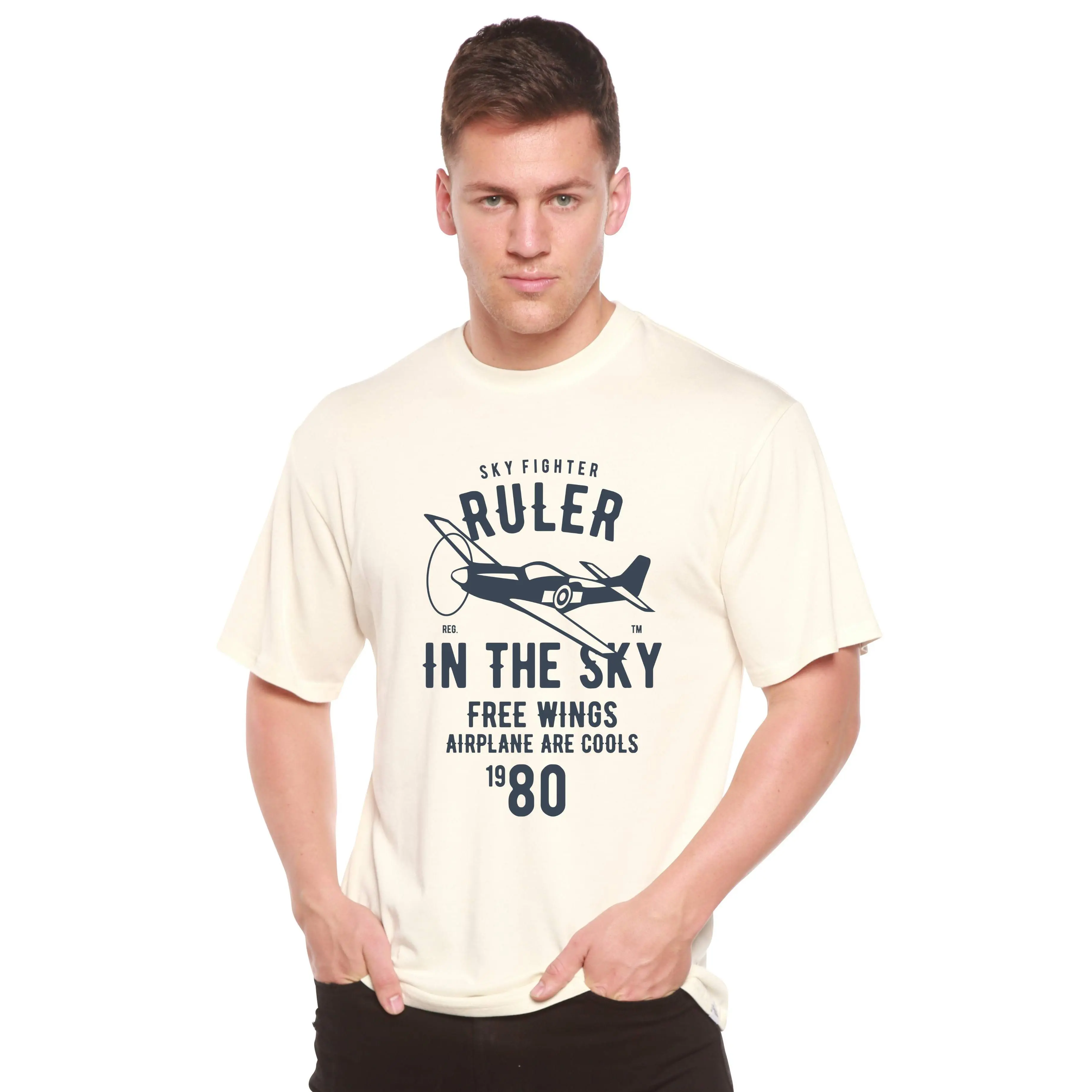 Ruler In The Sky Spun Bamboo® Men's Bamboo Viscose/Organic Cotton Short Sleeve Graphic T-Shirt