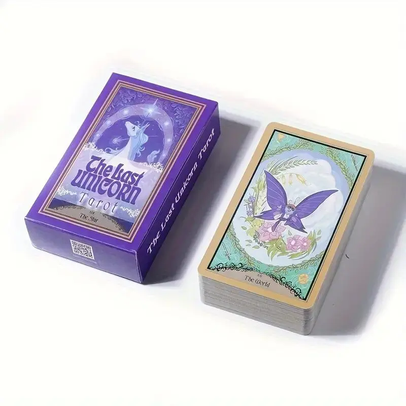 Unicorn Themed Tarot Card Game (1 Set), Portable Size Fortune Telling Game Card, Educational Multiplayer Game, Party Favors, Cards Games, Tarot Card Decks