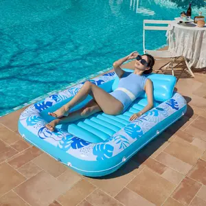 Patterned Mother's Day Gift Pool Lounge Float Pad, 70”x46”/85”x57” Adult Pillow Float, 4-In-1 Sunbathing Pool Raft, Party Gift, Tanning Pool Float, Inflatable Pool Float