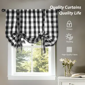 Roman Curtain Plaid Design, Upgrade Curtain, Home Decorative Curtain, Stylish Window Treatment for Home Decor, Perfect for Living Room & Bedroom, High-Quality Fabric
