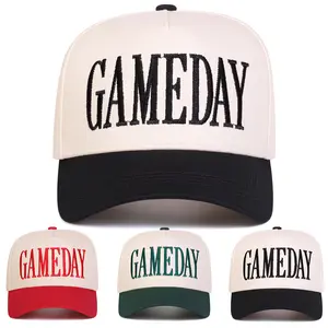 Unisex Letter Embroidered Two Tone Five-panel Baseball Cap Outdoor Adjustable Sunscreen Leisure Hat Spring Autumn Travel Tourism Beach Vacation