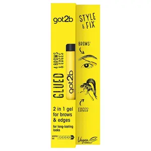 Got2B Glued for Brows & Edges 2 in 1 Wand Eyebrow Gel, 72hr Hold, Vegan, Silicone Free, Alcohol Free, 16 ml