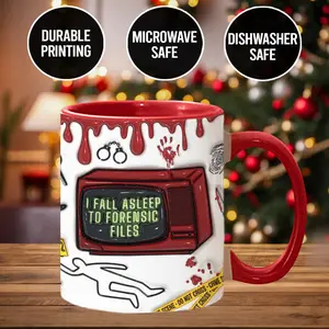 Stylish Printed Forensic Files Ceramic Mug - Holiday Season Beverage Cup for Drink Lovers, Kitchenware Drinkware - tcr5025