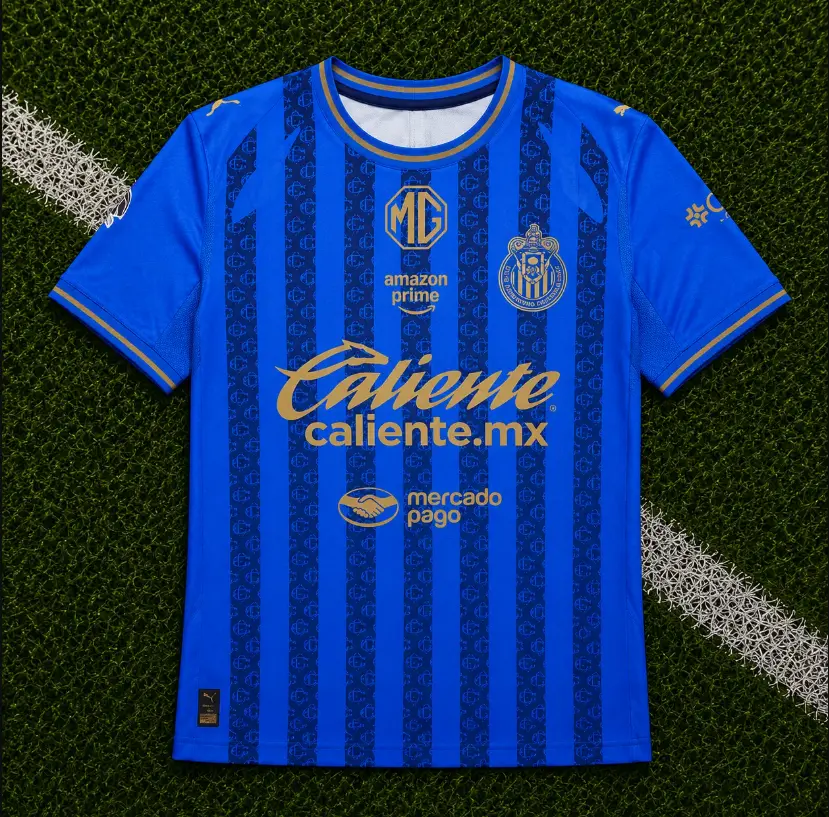 Blue Chivas Home Soccer Shirt 26-27, Quick-Dry Short Sleeve Soccer Jersey, Breathable Game Day Sports Top, Liga MX Fan Gear