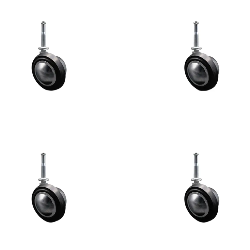 212 MAIN SCC-GN01S214-DCR-BC-4 Swivel Ball Castors (4-Piece Set) – 2.25 in. Chrome Wheel-Shaped Castors, 0.31 Grip Neck Stem, Soft Treads, Ball Attachment for Furniture Moving Wheels, Furniture Moving Wheel